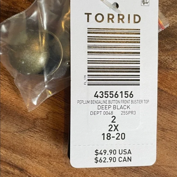 NWT Torrid sleeveless peplum bustier top size 2 2x 18 20 - Picture 3 of 8